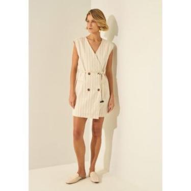 Imagem de Vestido Curto Com Cinto Em Sarja Listrada-Feminino