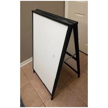 Imagem de GOOTUE Placa de calçada dobrável dobrável com moldura A, 61 x 91 cm, aço revestido preto, dupla face, apenas moldura, sem cartaz, pacote com 2