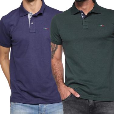 Imagem de Kit 2 Camisas Polo Itália Industrie Básica Piquet Premium-Masculino