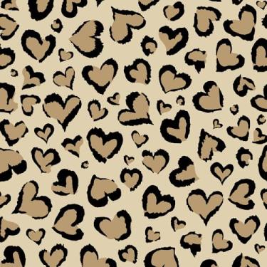 Imagem de Fititem Papel de parede com estampa de leopardo, papel de parede texturizado autoadesivo removível à prova d'água, papel de contato de chita divertido exclusivo amarelo para quarto e banheiro 43 pol