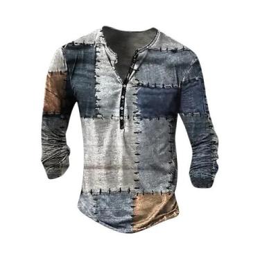 Imagem de Camisas Masculinas Vintage De Manga Longa Com Botões, Estilo Casual E 