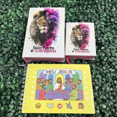 Imagem de Kit Bíblia Mãe e Filha Forte e Corajosa ARC Livro de Colorir Cristão M