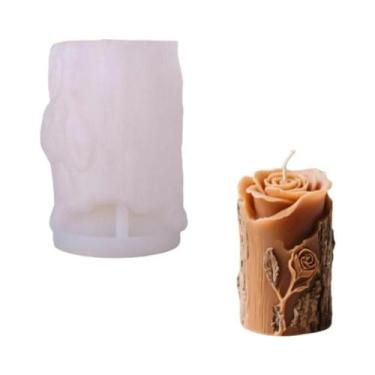 Imagem de Molde De Silicone Para Vela Em Formato De Toco De Rosa, DIY, Aromatera