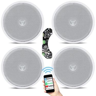 Imagem de Amplificador Bluetooth Som Ambiente + 4 Caixas Teto Embutir - Le Son