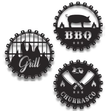 Imagem de Kit Placas Cantinho do Churrasco Churrasqueira Área Gourmet