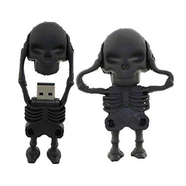 Imagem de 8 GB em forma de esqueleto humano USB 2.0 Flash Drive USB Stick Memory Stick USB Drive Flash Disk Thumb Drive Armazenamento de Dados Armazenamento Externo U Disk Memória Flash (Preto)