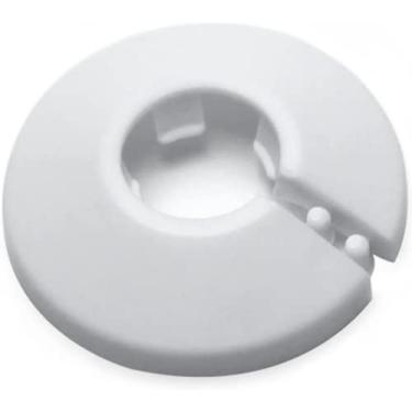 Imagem de Bettomshin Encaixe 1,7 cm de diâmetro flange tubo de água decoração cobertura de tubo branco radiador pp plástico 17 mm coleira de guarnição para decoração de tubo de parede 1 peça