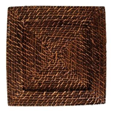 Imagem de 01 Sousplat Rattan Quadrado 33cm Cozinha Mesa Decoração - Mundiart