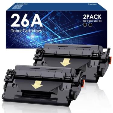Imagem de Cartucho de toner preto 26A compatível com HP 26A CF226X CF226A 26X use com impressora HP Laserjet Pro MFP M426fdw M402 M402dn M402dne M402dw (pacote com 2)