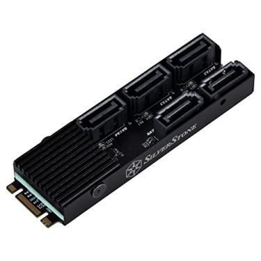 Imagem de SilverStone Technology ECS07 5-Port SATA Gen3 6Gbps Non-RAID M.2 PCIe Cartão de expansão de armazenamento, SST-ECS07