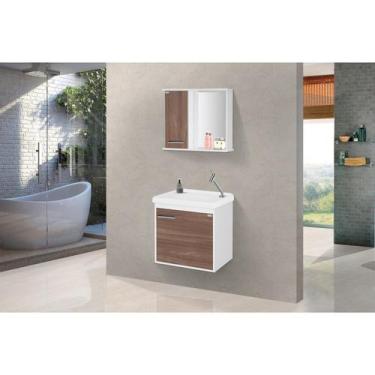 Imagem de Gabinete suspenso para Banheiro com Cuba e Espelheira 45cm Arts - CASA