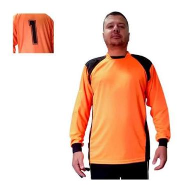 Imagem de Camisa De Goleiro Acolchoada Com Espuma - TRB, Laranja, Preto, P