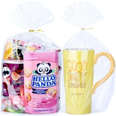 Imagem de ZIMCEMS 50 peças, sacos de reforço inferior de 20 x 30 cm, sacos de presente de celofane transparentes, sacos de plástico para presente para brindes de festa, guloseimas, biscoitos de padaria, doces