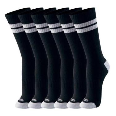 Imagem de Kit 6 Meias Mash Esportiva Cano Longo Masculina 211.08, Preto