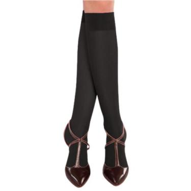 Imagem de Meia Feminina 3/4 Lupo 5550-001 Fio 40 Opaca Poliamida, Preto, UN
