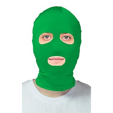 Imagem de VSVO Máscara Zentai com capuz verde de olhos e boca abertos para adultos (adultos, verde)