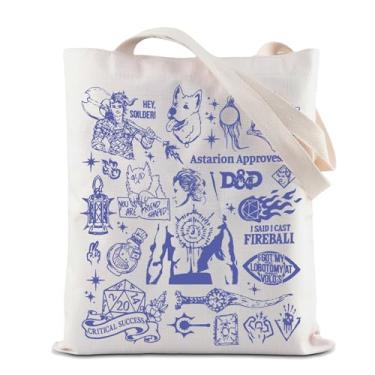 Imagem de ZJXHPO Sacola BG3 Astarion Game reutilizável para compras de mercearia Astarion Bolsa de ombro BG3 Presente para jogadores, Bolsa Dd, Medium