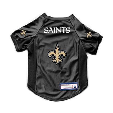 Imagem de Littlearth NFL New Orleans Saints Camiseta elástica para animais de estimação, cor do time, GG