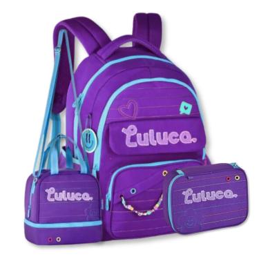 Imagem de Mochila Luluca Kit com Lancheira Térmica e Estojo Box Escolar-Feminino