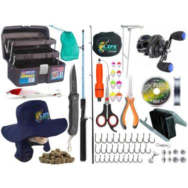 Imagem de Kit Completo Para Pesca Vara CMIK 1,50m 25lbs 2P + Carretilha M21 Blac