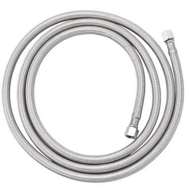 Imagem de Linha de água de geladeira, linha de água trançada de aço inoxidável flexível de 1,8 m para geladeira, tubo interno PEX, linha de água para geladeira, linha de suprimento de máquina de gelo com