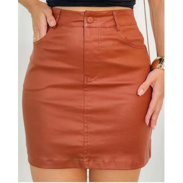 Imagem de Saia Feminina Tendência - Nanda Fashion Boutique, Terra cota, M