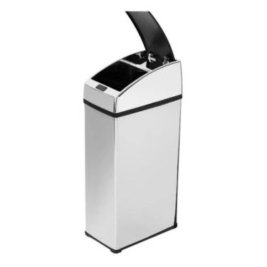 Imagem de Lixeira Automática Sensor Inox Polido 3 Lts Litros Quadrada