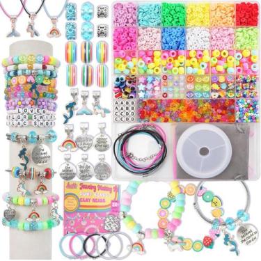Imagem de Kit de fabricação de pulseiras LovelyMoon com 3400 miçangas para menin