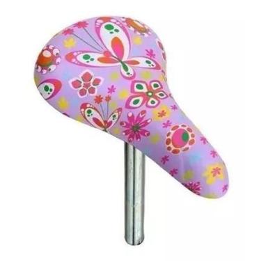 Imagem de Selim Mirim Banco Para Bicicleta Infantil Aro 12 16 20 Kalf, Floral