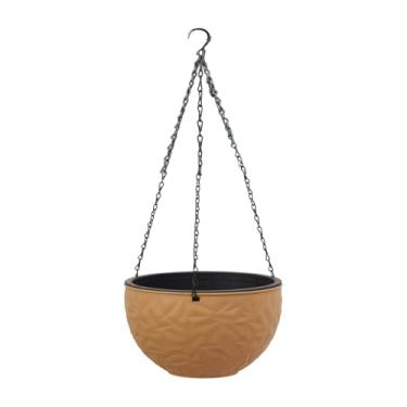 Imagem de IEUDNS Pendurado cesto de plantador plantão maconha versátil clorophytum pote prático cesto de flores gardinagem maconha para pátio sala de estar, Cáqui