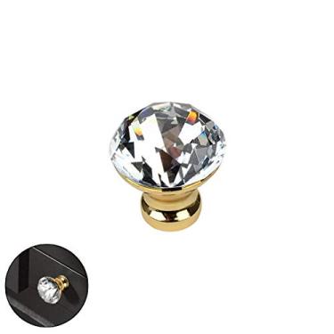 Imagem de Puxador de porta de armário de guarda-roupa de diamante de cristal moderno, armário de sapatos de banheiro armário de vinho puxadores redondos de gaveta de furo único, puxador de cozinha de móveis,