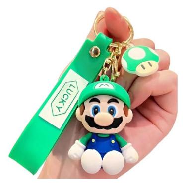 Imagem de Chaveiro 3d Luigi Coleção Mario Bros Personagem Chave Carro Pingente