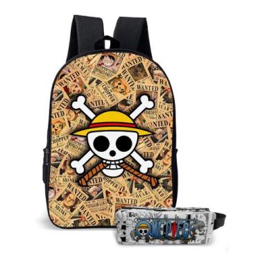 Imagem de Kit Mochila Infantil com Estojo Estampa Série Pirata Chapéu de Palha A
