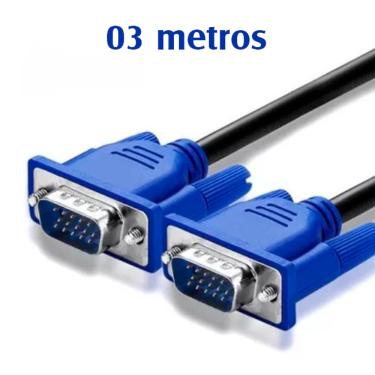 Imagem de Cabo VGA Blindado 3m para Monitor, PC, TV e Projetor