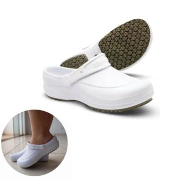 Imagem de Babuche Antiderrapante Limpeza Enfermagem Trabalho Resistente Leve Bb60 (Branco, BR, Adulto, Faixa Numérico, 43, 44)