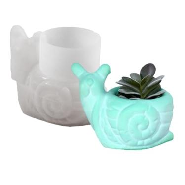 Imagem de Vaso de flores de animais 3D, molde de silicone para gesso de resina, argila de cimento de concreto, molde de plantador de suculentas, kit de resina epóxi para suporte de caneta de vela faça você