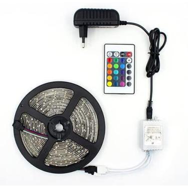 Imagem de Fita led rgb 5050 rolo 5m com fonte 12v 5a e controle remoto - MKL