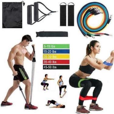 Imagem de Kit 5 Super Mini Bands +  Kit 11 Elastico Extensor Treino Academia Exe