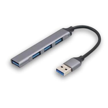 Imagem de Hub USB 3.0 com 4 Portas de Alta Velocidade até 5Gbps em Alumínio – Adaptador e Extensor para Notebook, PC, Dock Station, HD Externo, Pen Drive, Teclado e Mouse – Plug & Play