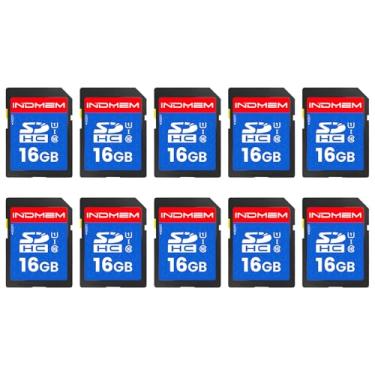 Imagem de Cartão SD INDMEM de 16 GB, pacote com 10 cartões de memória UHS-I Classe 10 MLC, cartões digitais seguros de alta velocidade para câmeras, DSLR, câmeras de ação - armazenamento confiável
