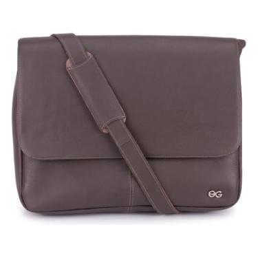 Imagem de Pasta Executiva De Couro Legítimo Bolsa Masculina Lateral(Marrom-escuro)