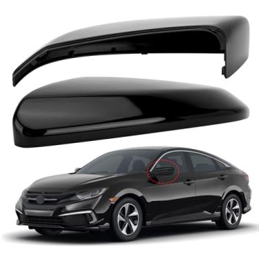 Imagem de LOIYLLEN Substituição da capa do espelho do lado do motorista para Honda Civic 2016-2021, Insight 2019-2021 - Capas de espelho do lado esquerdo, tampa do espelho retrovisor preto