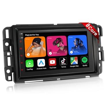 Imagem de Estéreo automotivo de 8 núcleos para Chevy/GMC/Buick, Android 12 com CarPlay sem fio e Android Auto, rádio com tela sensível ao toque QLED de 7 polegadas, Bluetooth 5.0, navegação GPS, Wi-Fi, SWC FM
