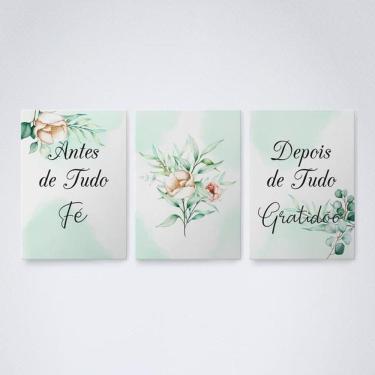 Imagem de Quadro Decorativo fé e gratidão tons v9 30x20cm