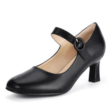 Imagem de Sapatos IDIFU Mary Jane pretos de salto baixo para mulheres tamanho 7