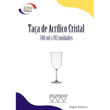 Imagem de Taça 340 ml acrílico cristal c/2 unidades - Três Triângulos - bebidas,