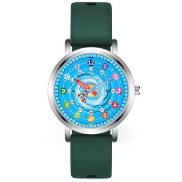 Imagem de Kchss Relógio infantil - Relógios analógicos para crianças - Astronauta para meninos e meninas de 7 a 10 anos, 8 a 12 anos, ferramenta de ensino de tempo de aprendizado, 23. Astronauta - pulseira