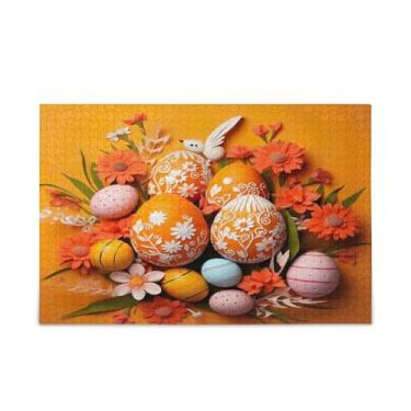 Imagem de WELLDAY Quebra-cabeça ovos e flores 1000 peças grande jogo de arte para adultos adolescentes