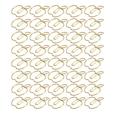 Imagem de Cryfokt Clipe de Papel Em Formato de Maçãs Douradas, Clipe de Papel Grande Artesanal para Escritório Doméstico, Material de Metal Durável, 2,4 X 3 Cm, 40 Unidades para Classificação de Arquivo