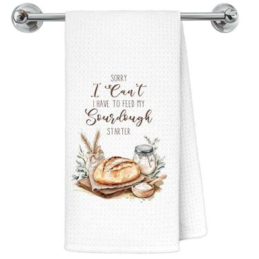 Imagem de Exqcom Toalhas de cozinha engraçadas de massa fermentada, presentes de massa fermentada para mulheres, padeiros, toalhas de chá para cozinha, decoração de padaria, presentes para amantes de